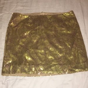 nwt gold sequin skirt h & m